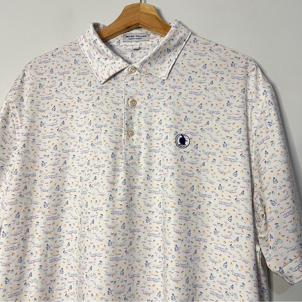 Peter Millar “5 O’Clock in Fiji” Summer Comfort Jersey Golf Polo Large - Picture 7 of 13